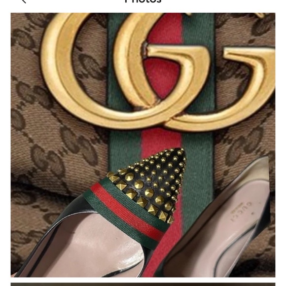 Gucci luxury designer real authentic 
shoes heels pumps stiletto stud - Picture 1 of 6
